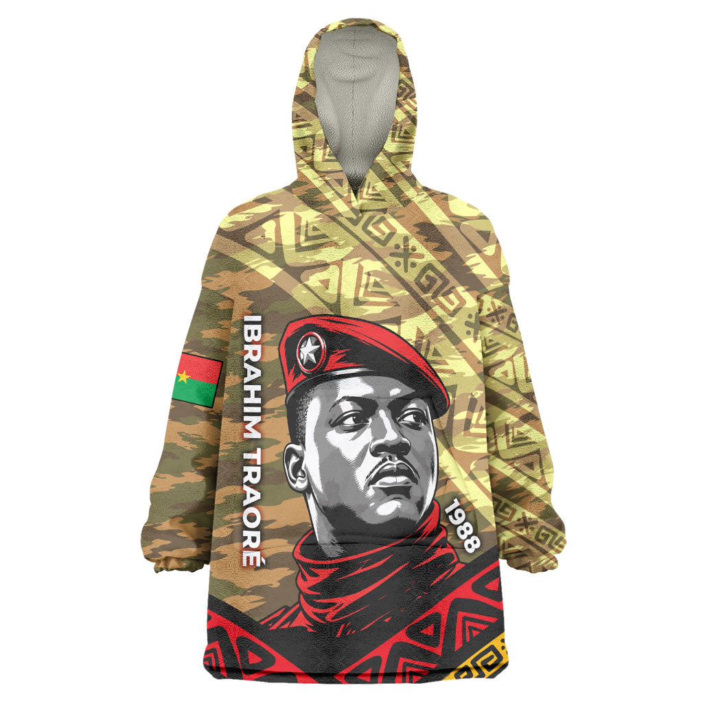 Ibrahim Traore Burkina Faso Wearable Blanket Hoodie West African Revolutionary Art