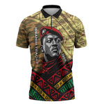 Ibrahim Traore Burkina Faso Zipper Polo Shirt West African Revolutionary Art