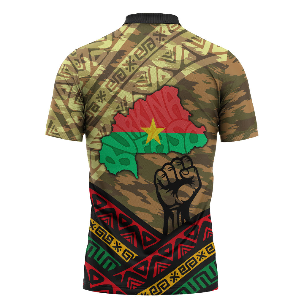 Ibrahim Traore Burkina Faso Zipper Polo Shirt West African Revolutionary Art
