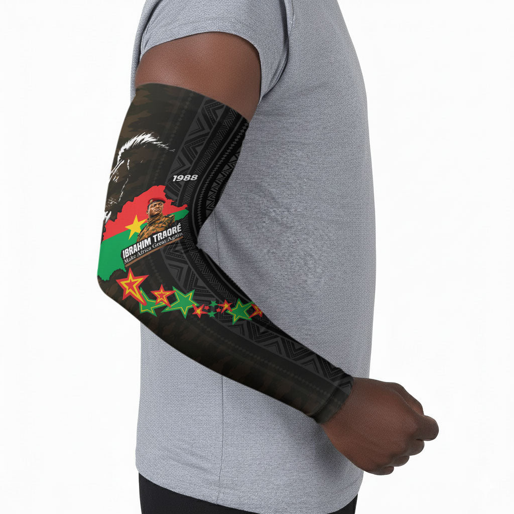 Ibrahim Traore Burkina Faso Make Africa Great Again Arm Sleeves West African Patriotic Military Tribal Patterns