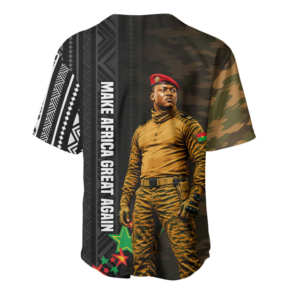 Ibrahim Traore Burkina Faso Make Africa Great Again Baseball Jersey West African Patriotic Military Tribal Patterns