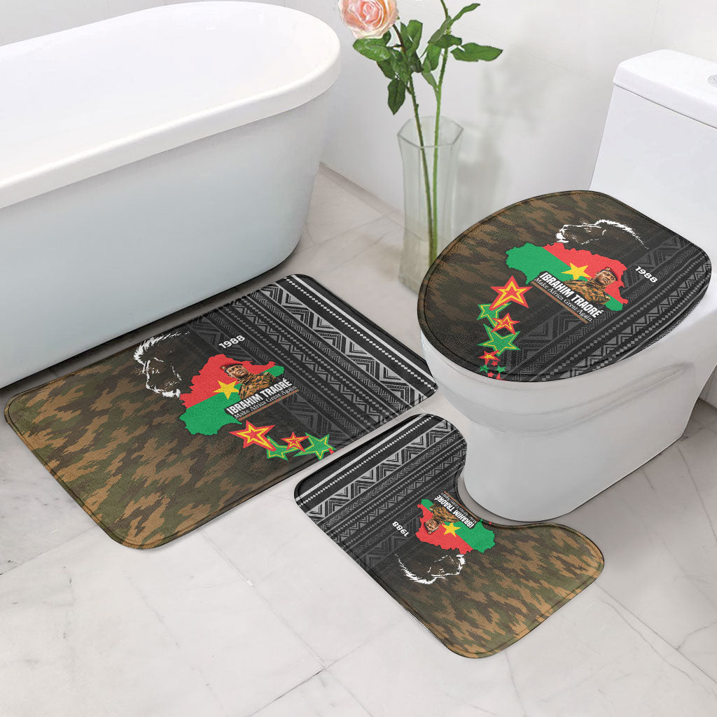 Ibrahim Traore Burkina Faso Make Africa Great Again Bathroom Set West African Patriotic Military Tribal Patterns