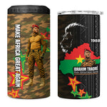 Ibrahim Traore Burkina Faso Make Africa Great Again 4 in 1 Can Cooler Tumbler West African Patriotic Military Tribal Patterns