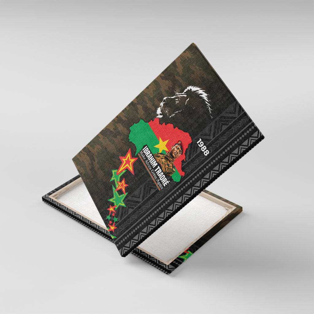 Ibrahim Traore Burkina Faso Make Africa Great Again Canvas Wall Art West African Patriotic Military Tribal Patterns