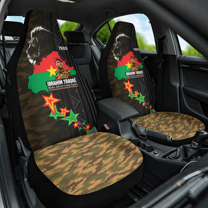 Ibrahim Traore Burkina Faso Make Africa Great Again Car Seat Cover West African Patriotic Military Tribal Patterns