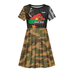 Ibrahim Traore Burkina Faso Make Africa Great Again Kid Short Sleeve Dress West African Patriotic Military Tribal Patterns