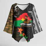 Ibrahim Traore Burkina Faso Make Africa Great Again Kimono Sleeve Blouse West African Patriotic Military Tribal Patterns