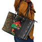 Ibrahim Traore Burkina Faso Make Africa Great Again Leather Tote Bag West African Patriotic Military Tribal Patterns