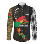 Ibrahim Traore Burkina Faso Make Africa Great Again Long Sleeve Button Shirt West African Patriotic Military Tribal Patterns