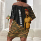 Ibrahim Traore Burkina Faso Make Africa Great Again Off Shoulder Short Dress West African Patriotic Military Tribal Patterns