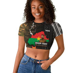 Ibrahim Traore Burkina Faso Make Africa Great Again Raglan Cropped T shirt West African Patriotic Military Tribal Patterns