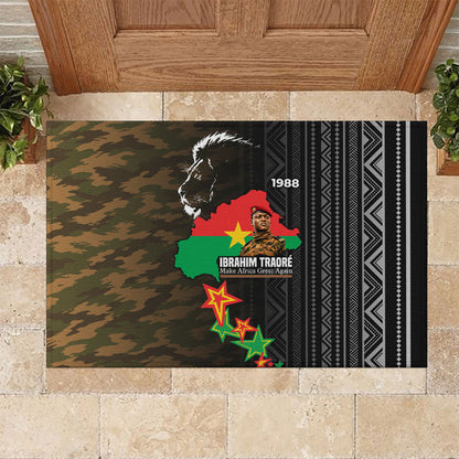 Ibrahim Traore Burkina Faso Make Africa Great Again Rubber Doormat West African Patriotic Military Tribal Patterns