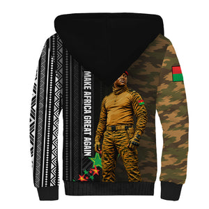 Ibrahim Traore Burkina Faso Make Africa Great Again Sherpa Hoodie West African Patriotic Military Tribal Patterns