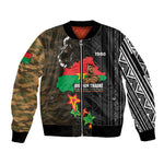 Ibrahim Traore Burkina Faso Make Africa Great Again Sleeve Zip Bomber Jacket West African Patriotic Military Tribal Patterns