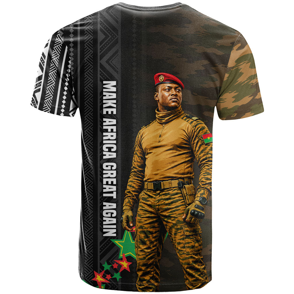 Ibrahim Traore Burkina Faso Make Africa Great Again T shirt West African Patriotic Military Tribal Patterns