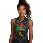 Ibrahim Traore Burkina Faso Make Africa Great Again Women Sleeveless Polo Shirt West African Patriotic Military Tribal Patterns