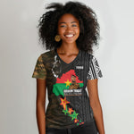 Ibrahim Traore Burkina Faso Make Africa Great Again Women V-Neck T-Shirt West African Patriotic Military Tribal Patterns