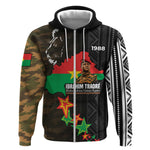Ibrahim Traore Burkina Faso Make Africa Great Again Zip Hoodie West African Patriotic Military Tribal Patterns