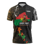 Ibrahim Traore Burkina Faso Make Africa Great Again Zipper Polo Shirt West African Patriotic Military Tribal Patterns