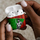 Ibrahim Traore Burkina Faso Fearless Leadership AirPods Case West African Tribal Pattern And Patriotic Camo Art