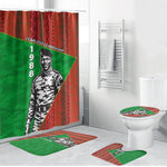 Ibrahim Traore Burkina Faso Fearless Leadership Bathroom Set West African Tribal Pattern And Patriotic Camo Art