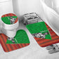 Ibrahim Traore Burkina Faso Fearless Leadership Bathroom Set West African Tribal Pattern And Patriotic Camo Art