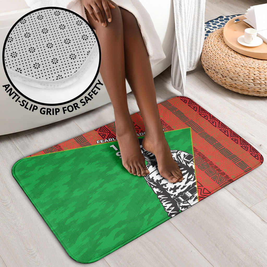 Ibrahim Traore Burkina Faso Fearless Leadership Bathroom Set West African Tribal Pattern And Patriotic Camo Art