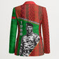 Ibrahim Traore Burkina Faso Fearless Leadership Blazer West African Tribal Pattern And Patriotic Camo Art