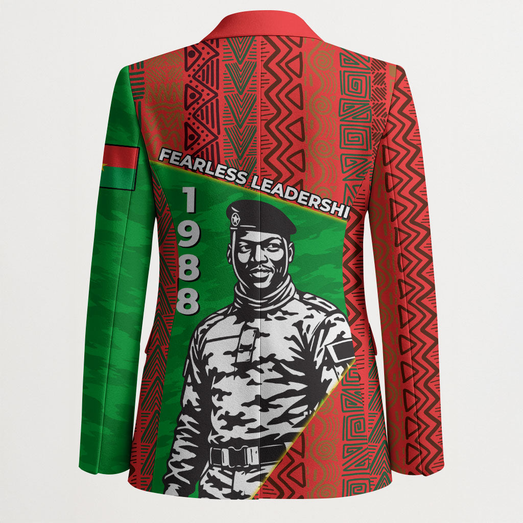 Ibrahim Traore Burkina Faso Fearless Leadership Blazer West African Tribal Pattern And Patriotic Camo Art