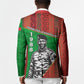 Ibrahim Traore Burkina Faso Fearless Leadership Blazer West African Tribal Pattern And Patriotic Camo Art