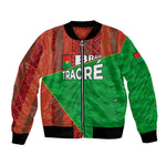 Ibrahim Traore Burkina Faso Fearless Leadership Bomber Jacket West African Tribal Pattern And Patriotic Camo Art