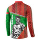 Ibrahim Traore Burkina Faso Fearless Leadership Button Sweatshirt West African Tribal Pattern And Patriotic Camo Art