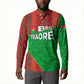 Ibrahim Traore Burkina Faso Fearless Leadership Button Sweatshirt West African Tribal Pattern And Patriotic Camo Art