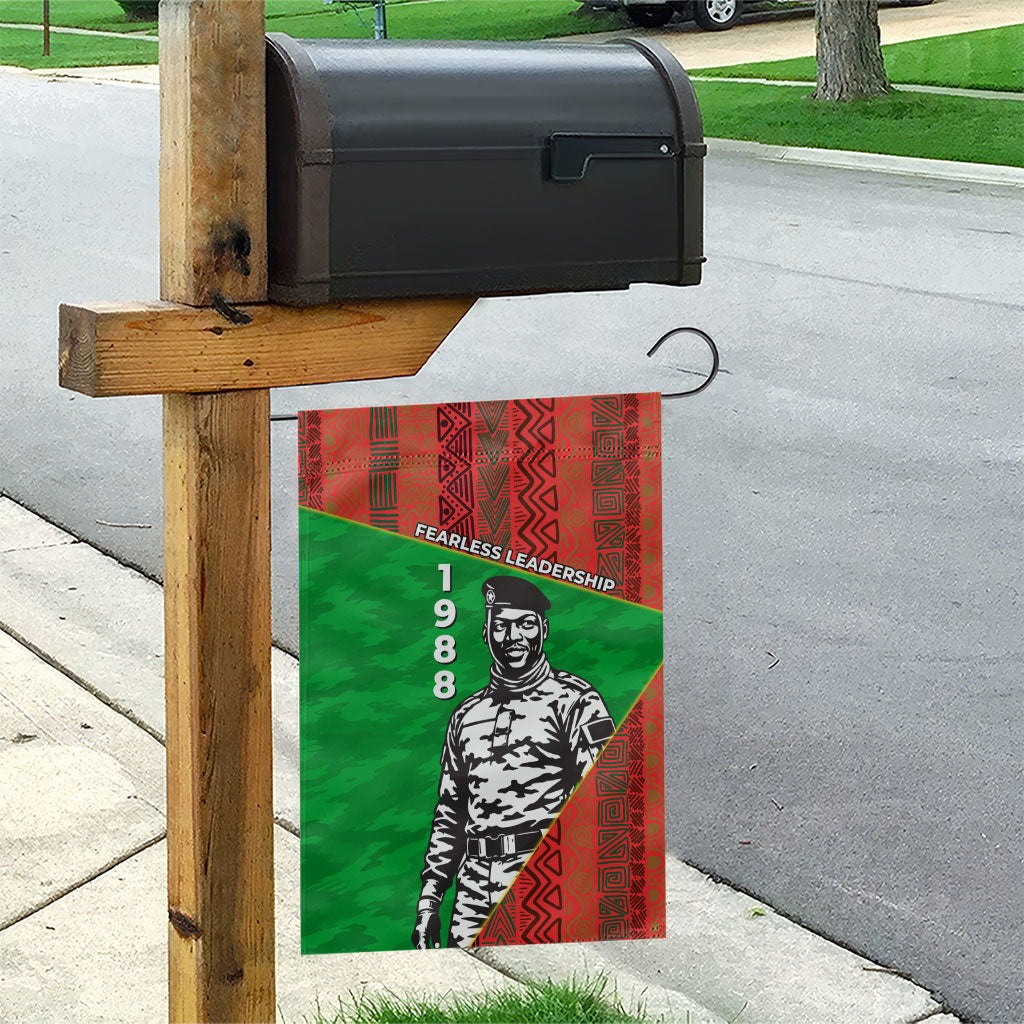 Ibrahim Traore Burkina Faso Fearless Leadership Garden Flag West African Tribal Pattern And Patriotic Camo Art