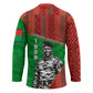 Ibrahim Traore Burkina Faso Fearless Leadership Hockey Jersey West African Tribal Pattern And Patriotic Camo Art