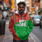 Ibrahim Traore Burkina Faso Fearless Leadership Hoodie West African Tribal Pattern And Patriotic Camo Art