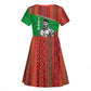 Ibrahim Traore Burkina Faso Fearless Leadership Kid Short Sleeve Dress West African Tribal Pattern And Patriotic Camo Art