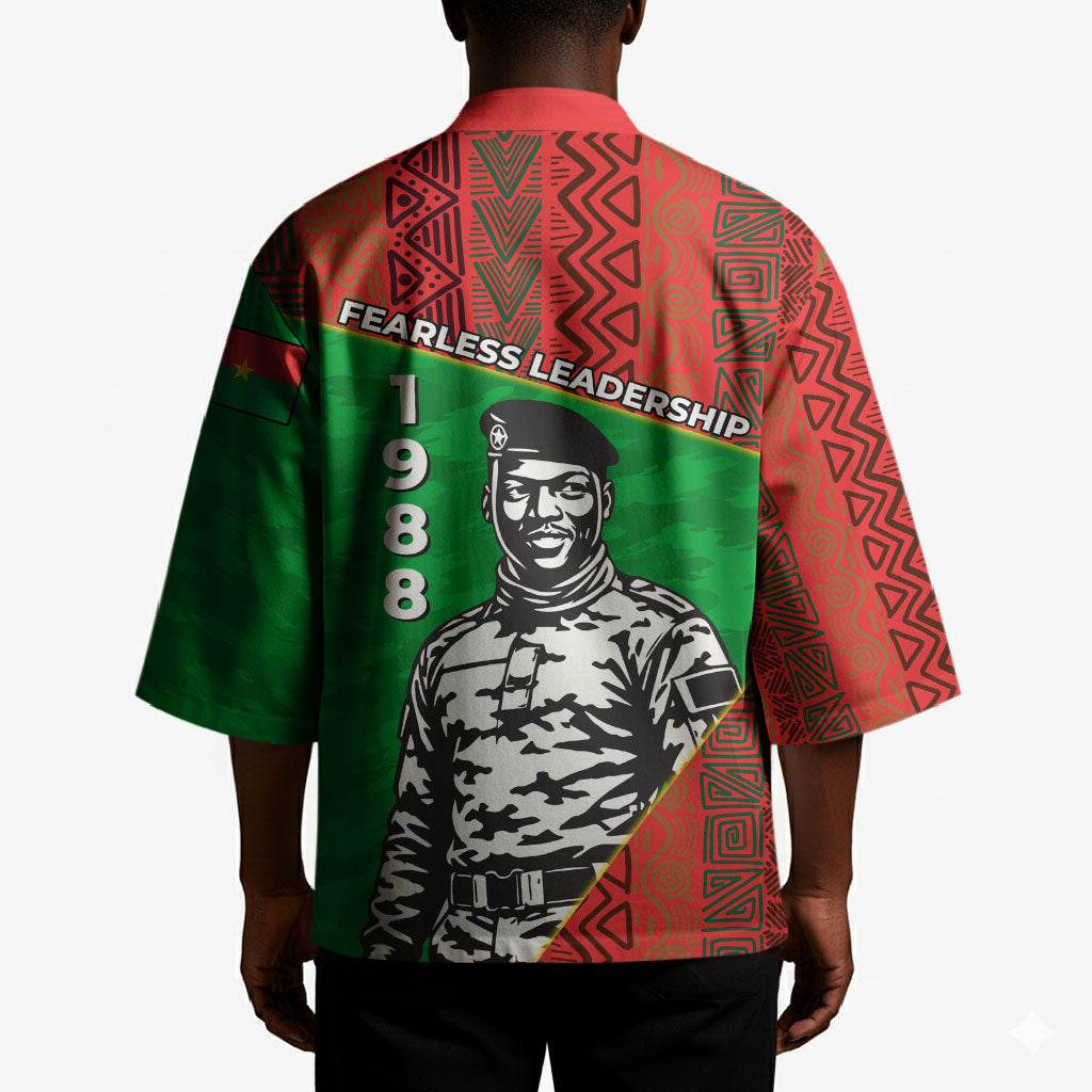 Ibrahim Traore Burkina Faso Fearless Leadership Kimono West African Tribal Pattern And Patriotic Camo Art
