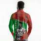 Ibrahim Traore Burkina Faso Fearless Leadership Long Sleeve Polo Shirt West African Tribal Pattern And Patriotic Camo Art