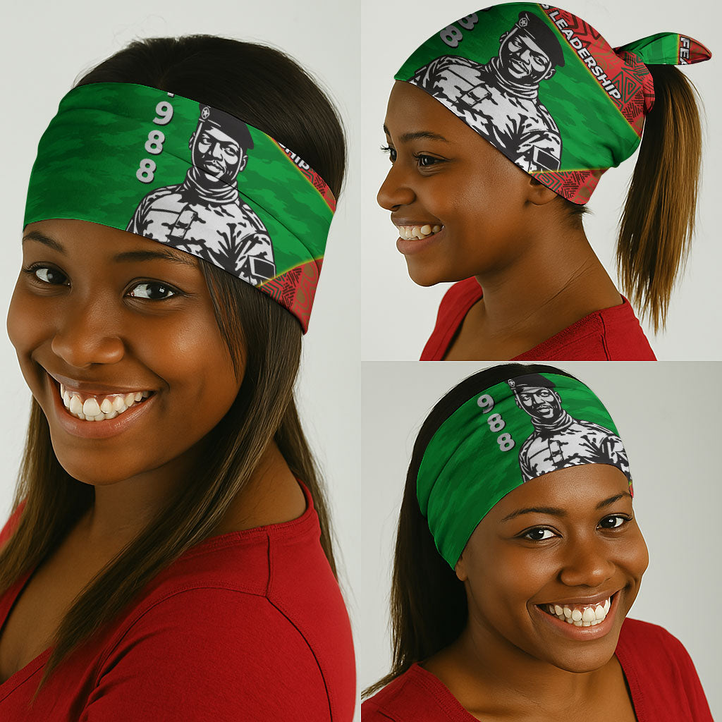 Ibrahim Traore Burkina Faso Fearless Leadership Neck Gaiter West African Tribal Pattern And Patriotic Camo Art