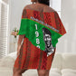 Ibrahim Traore Burkina Faso Fearless Leadership Off Shoulder Short Dress West African Tribal Pattern And Patriotic Camo Art