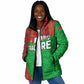 Ibrahim Traore Burkina Faso Fearless Leadership Padded Jacket West African Tribal Pattern And Patriotic Camo Art