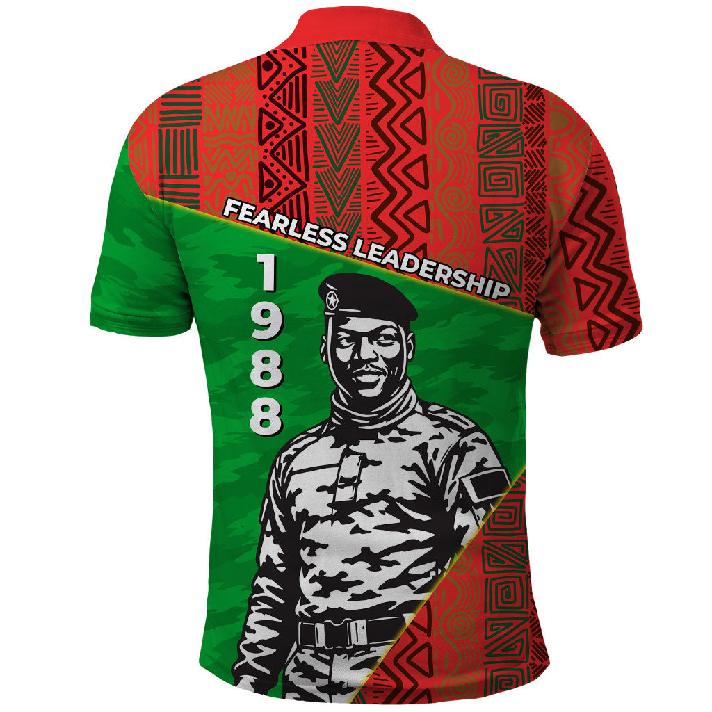 Ibrahim Traore Burkina Faso Fearless Leadership Polo Shirt West African Tribal Pattern And Patriotic Camo Art
