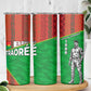 Ibrahim Traore Burkina Faso Fearless Leadership Skinny Tumbler West African Tribal Pattern And Patriotic Camo Art