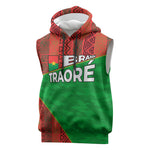 Ibrahim Traore Burkina Faso Fearless Leadership Sleeveless Hoodie West African Tribal Pattern And Patriotic Camo Art