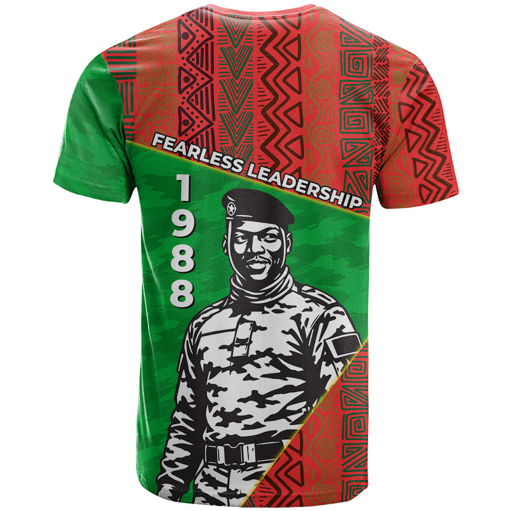 Ibrahim Traore Burkina Faso Fearless Leadership T shirt West African Tribal Pattern And Patriotic Camo Art