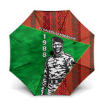 Ibrahim Traore Burkina Faso Fearless Leadership Umbrella West African Tribal Pattern And Patriotic Camo Art