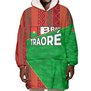 Ibrahim Traore Burkina Faso Fearless Leadership Wearable Blanket Hoodie West African Tribal Pattern And Patriotic Camo Art