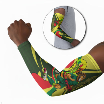 Personalized Senegal Champions World Football 2026 Arm Sleeves Lions Of Teranga - Great Mosque Of Touba Pattern