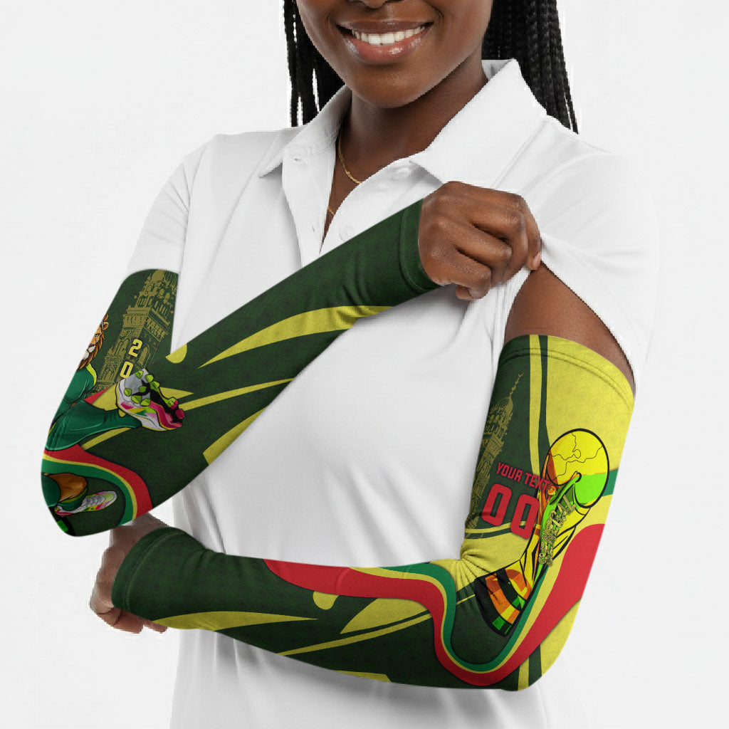 Personalized Senegal Champions World Football 2026 Arm Sleeves Lions Of Teranga - Great Mosque Of Touba Pattern